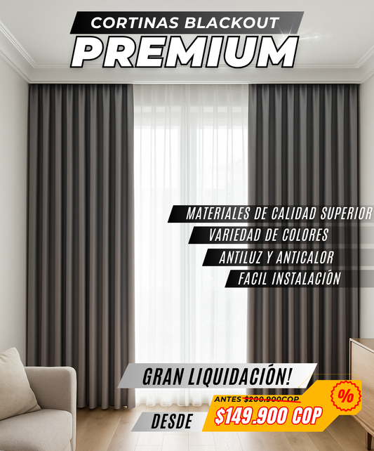 Cortinas Blackout antiluz con argolla